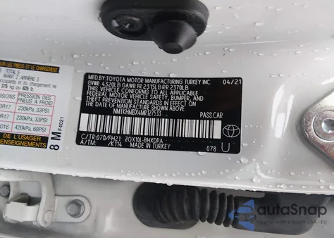 2021 Toyota C-Hr Le z USA, uszkodzony, nr VIN NMTKHMBX4MR127533